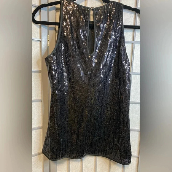Sequin Sleeveless Black Top - Picture 2 of 3